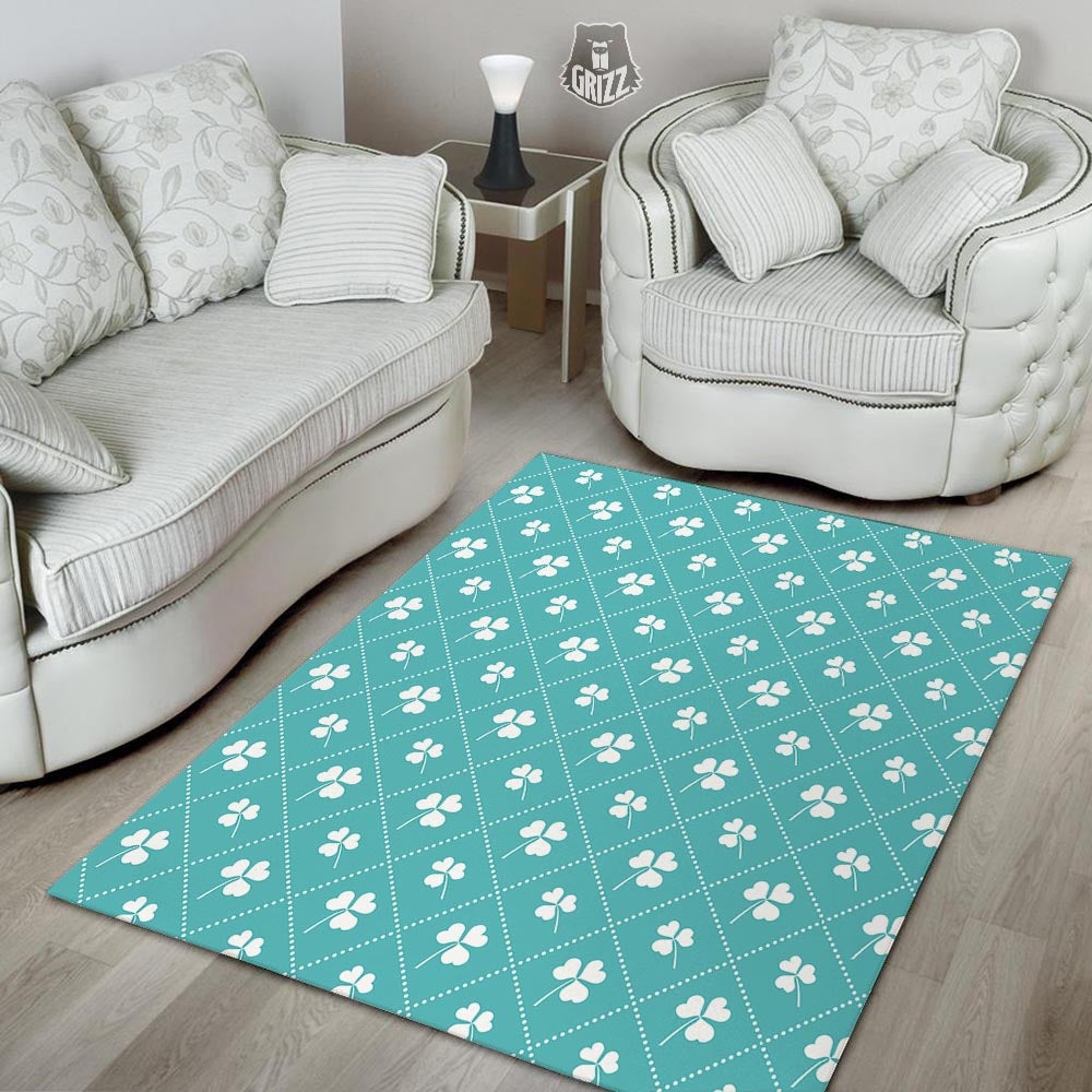 Saint Patrick's Day Shamrock Print Pattern Floor Mat-grizzshop