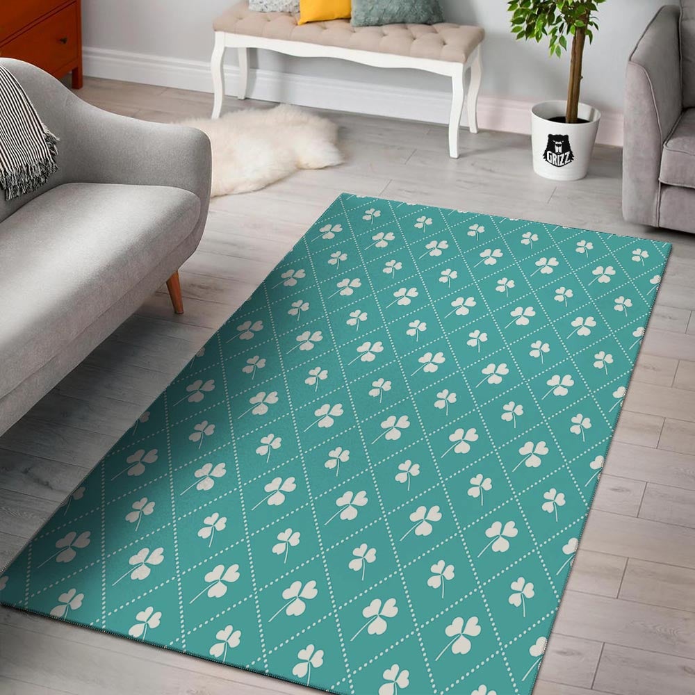 Saint Patrick's Day Shamrock Print Pattern Floor Mat-grizzshop