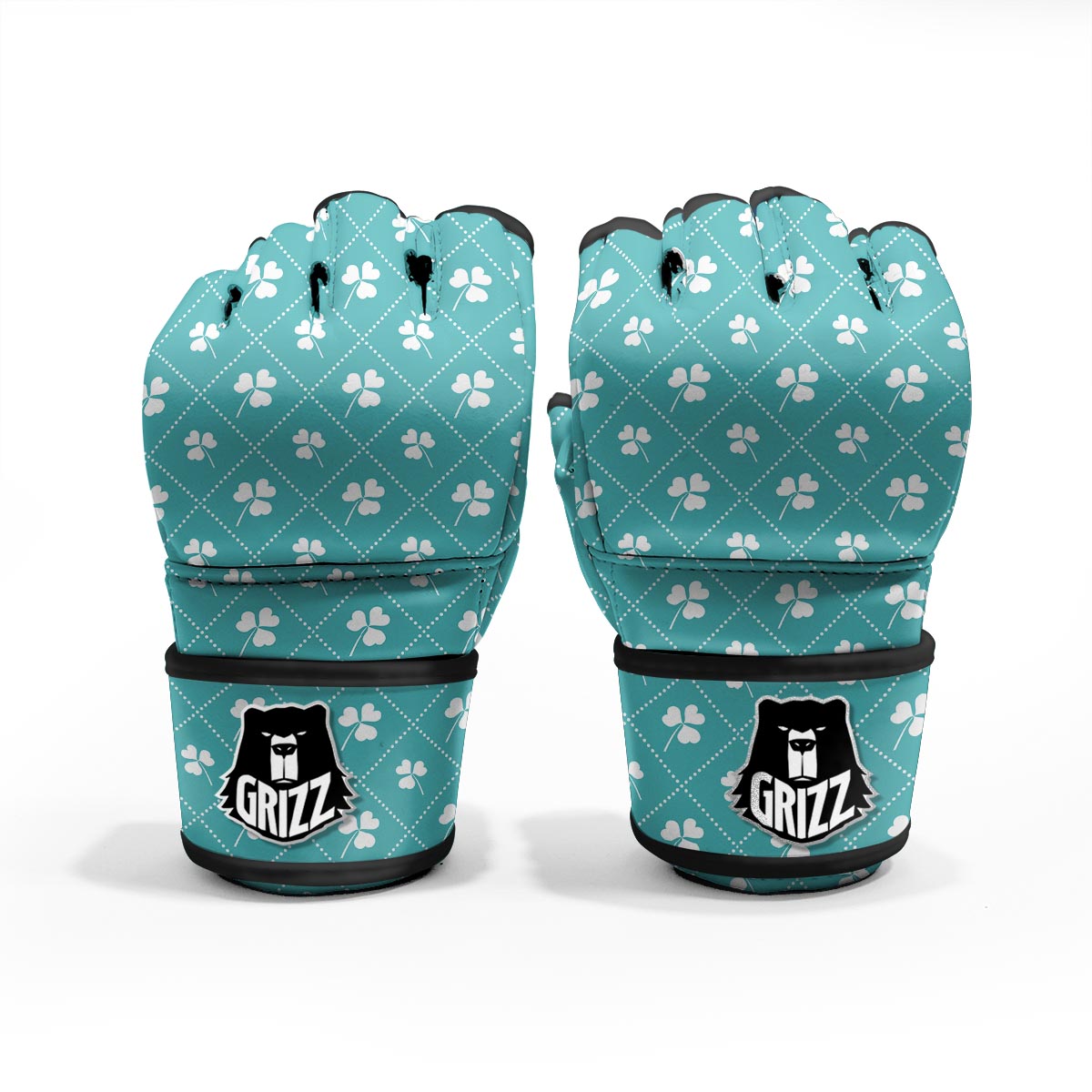 Saint Patrick's Day Shamrock Print Pattern MMA Gloves-grizzshop