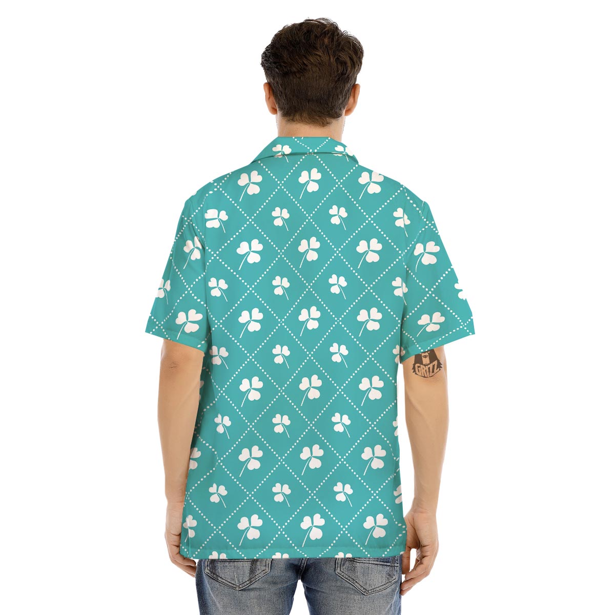 Saint Patrick's Day Shamrock Print Pattern Men's Hawaiian Shirt-grizzshop