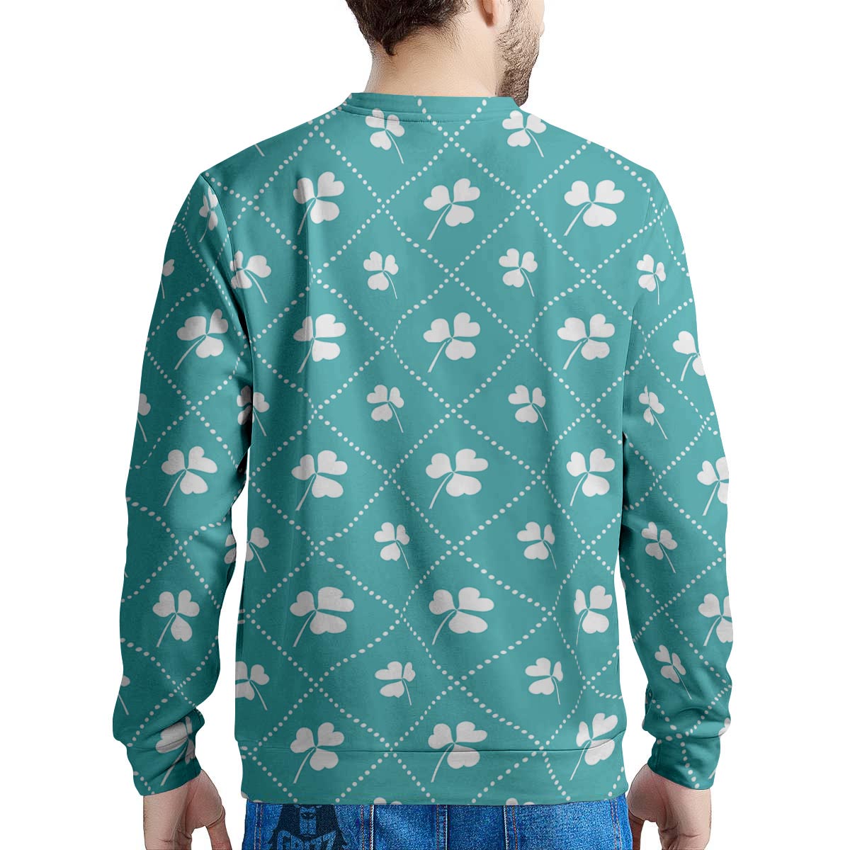 Saint Patrick's Day Shamrock Print Pattern Men's Sweatshirt-grizzshop