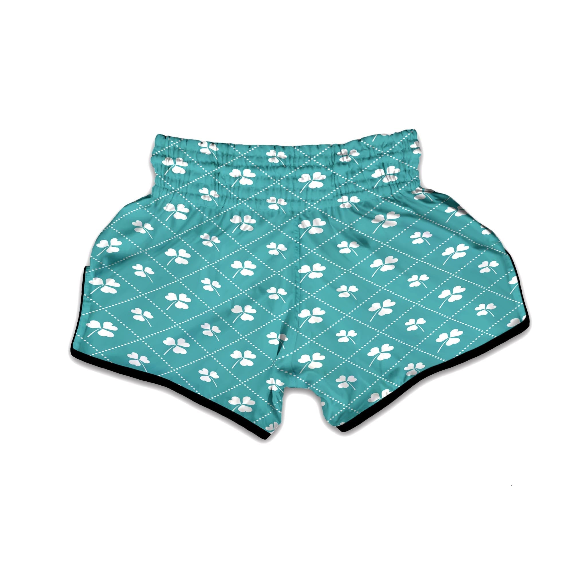 Saint Patrick's Day Shamrock Print Pattern Muay Thai Boxing Shorts-grizzshop