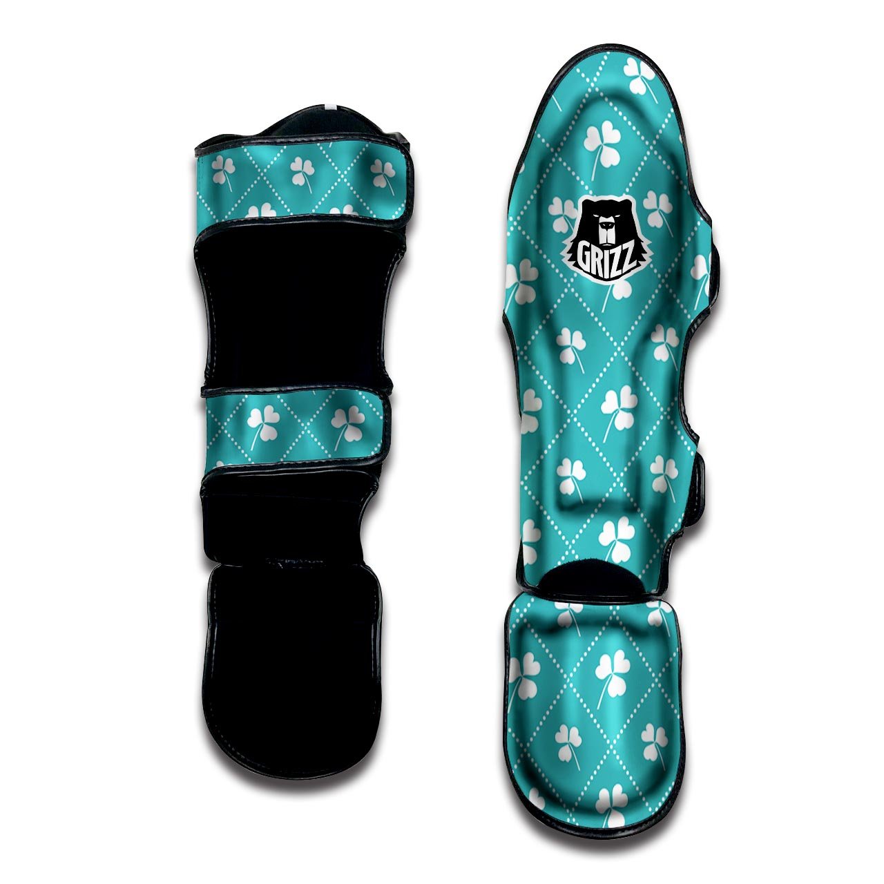 Saint Patrick's Day Shamrock Print Pattern Muay Thai Shin Guards-grizzshop