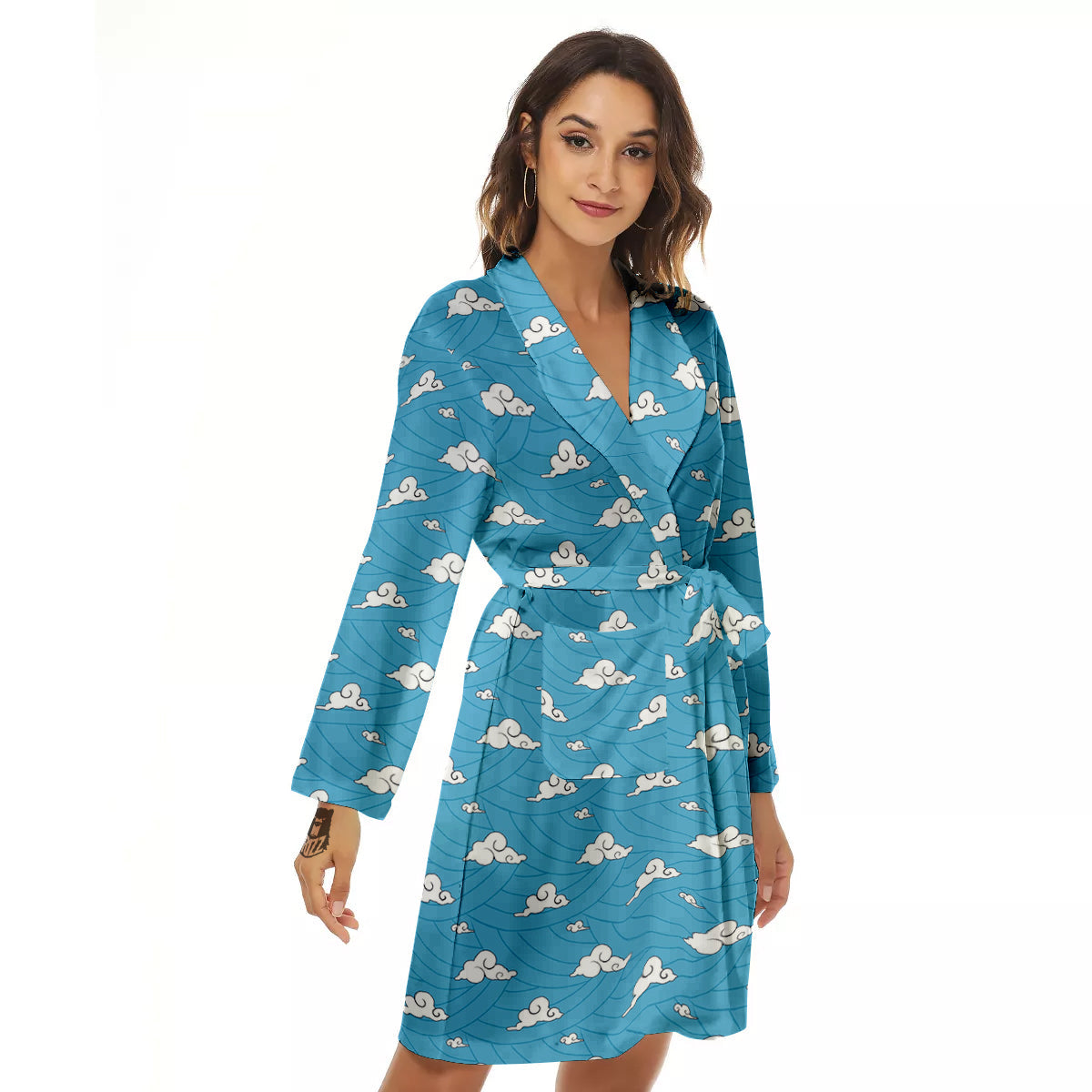 Sakonji Print Pattern Women's Robe-grizzshop