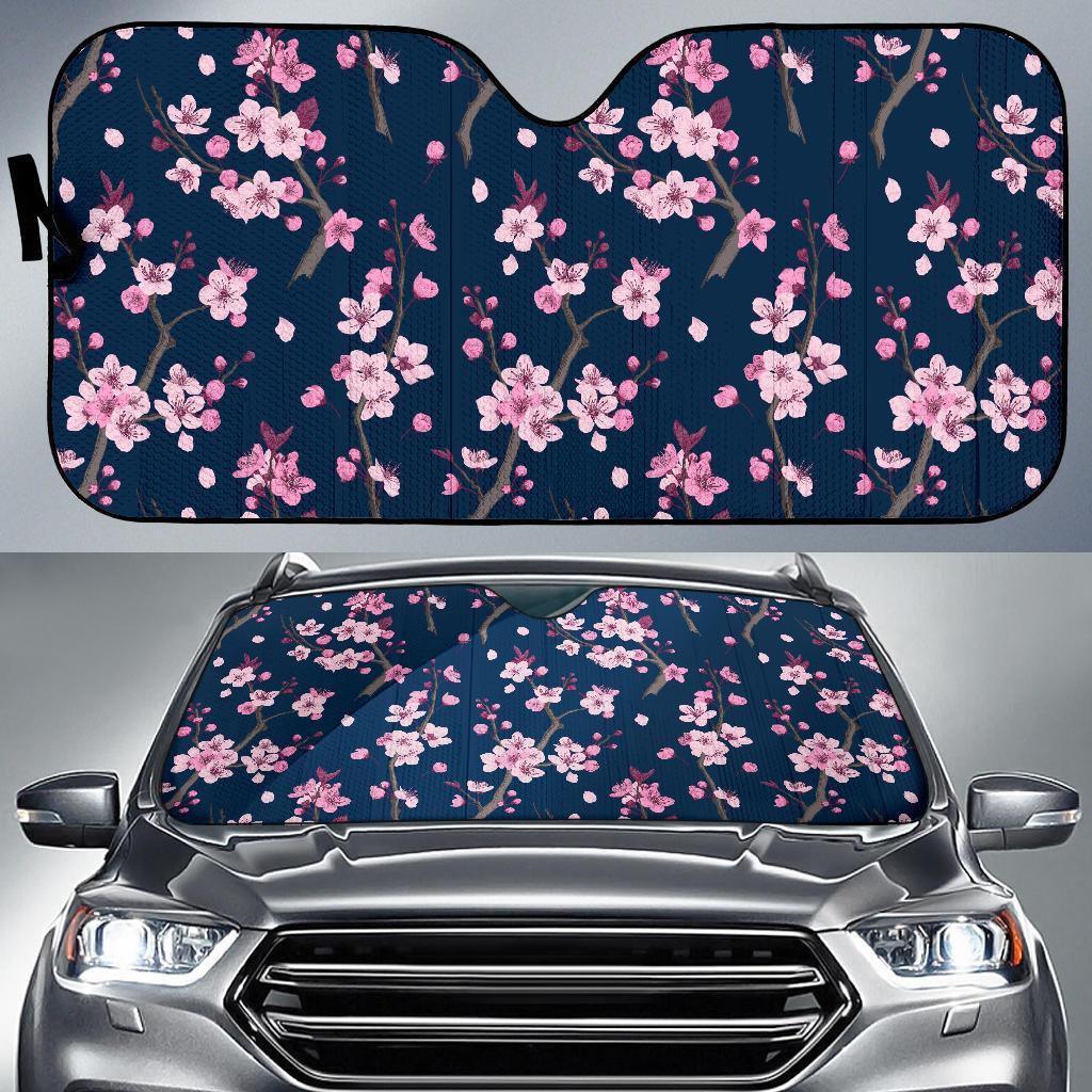 Sakura Cherry Blossom Car Sun Shade-grizzshop