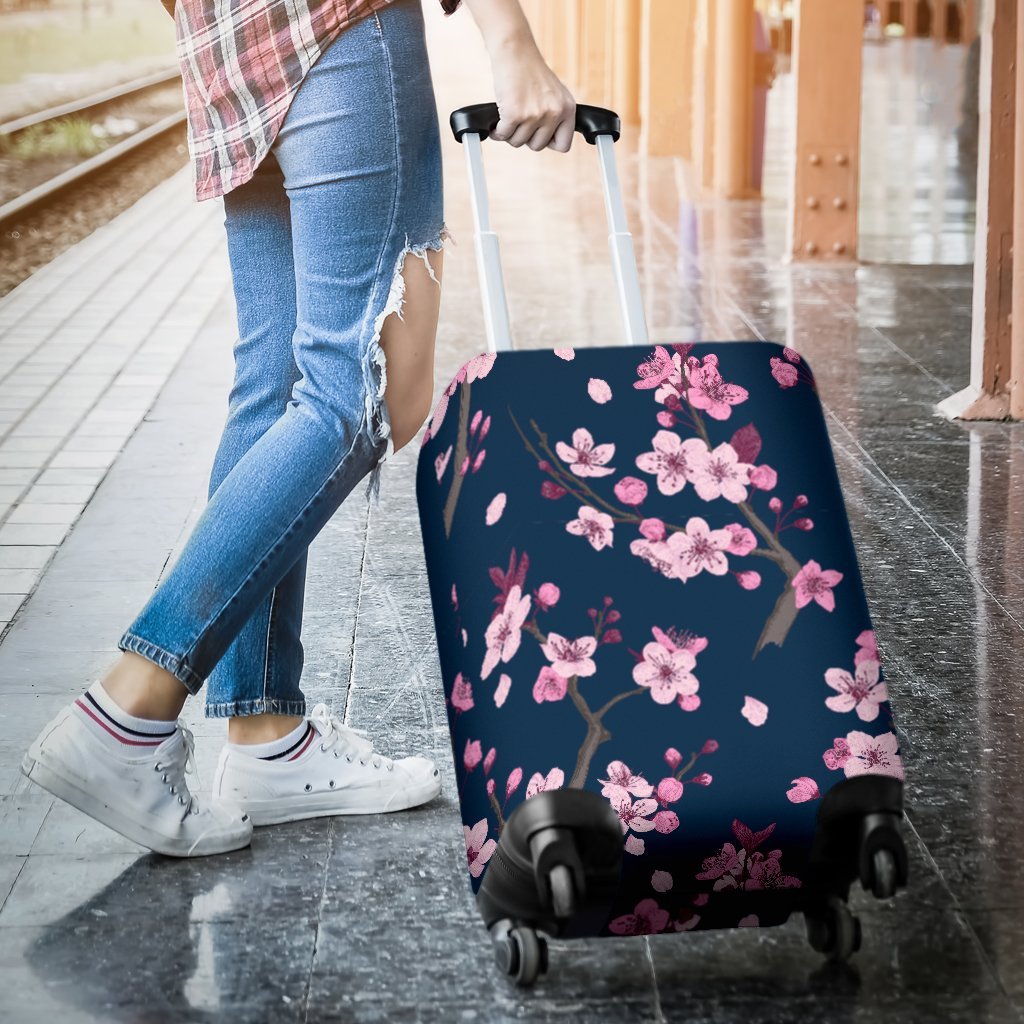 Sakura Cherry Blossom Elastic Luggage Cover Protector-grizzshop
