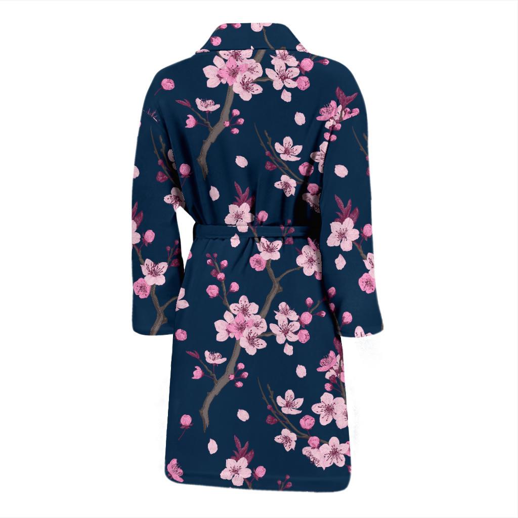 Sakura Cherry Blossom Men Long Robe-grizzshop