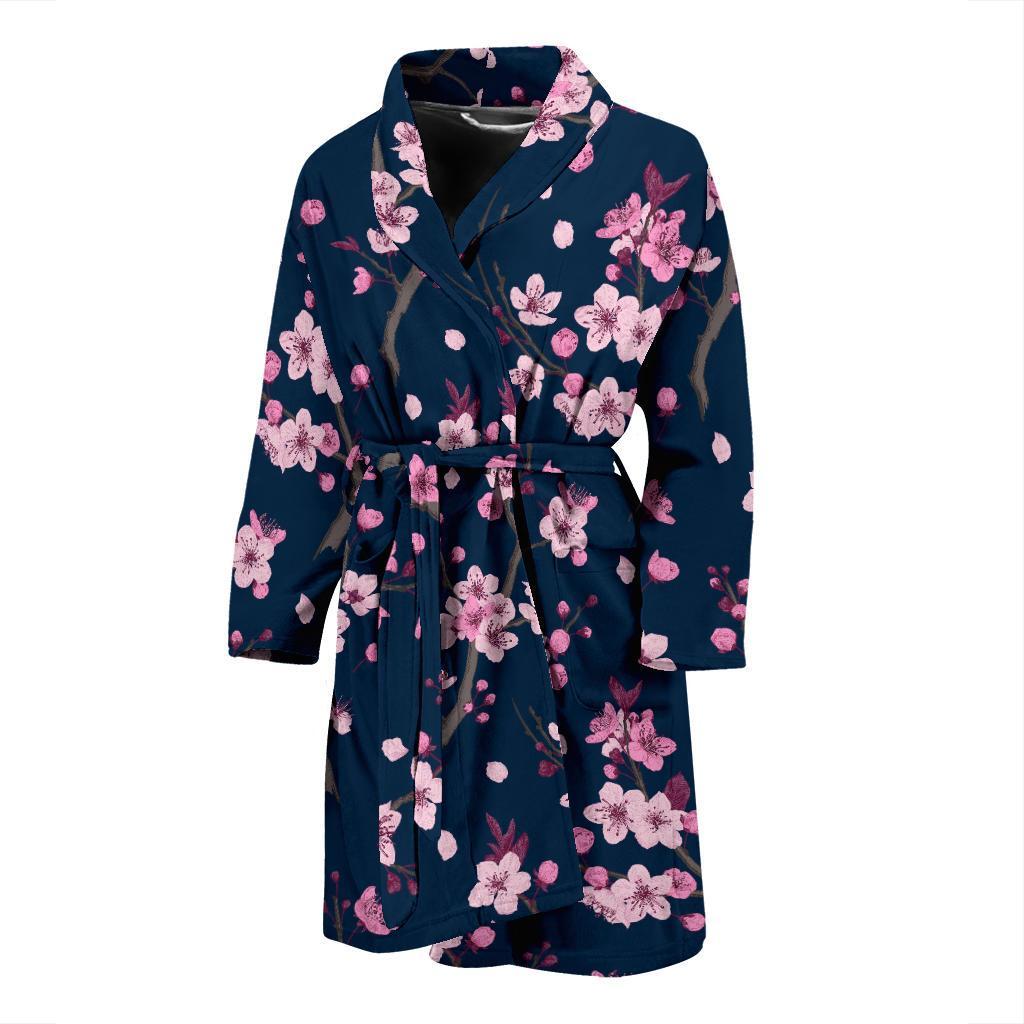 Sakura Cherry Blossom Men Long Robe-grizzshop