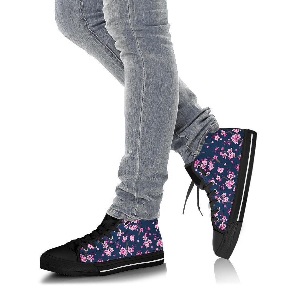 Sakura Cherry Blossom Men Women's High Top Shoes-grizzshop
