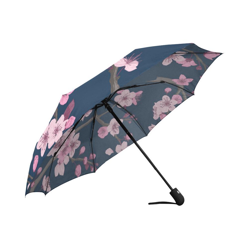 Sakura Cherry Blossom Print Automatic Foldable Umbrella-grizzshop