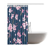 Sakura Cherry Blossom Print Bathroom Shower Curtain-grizzshop