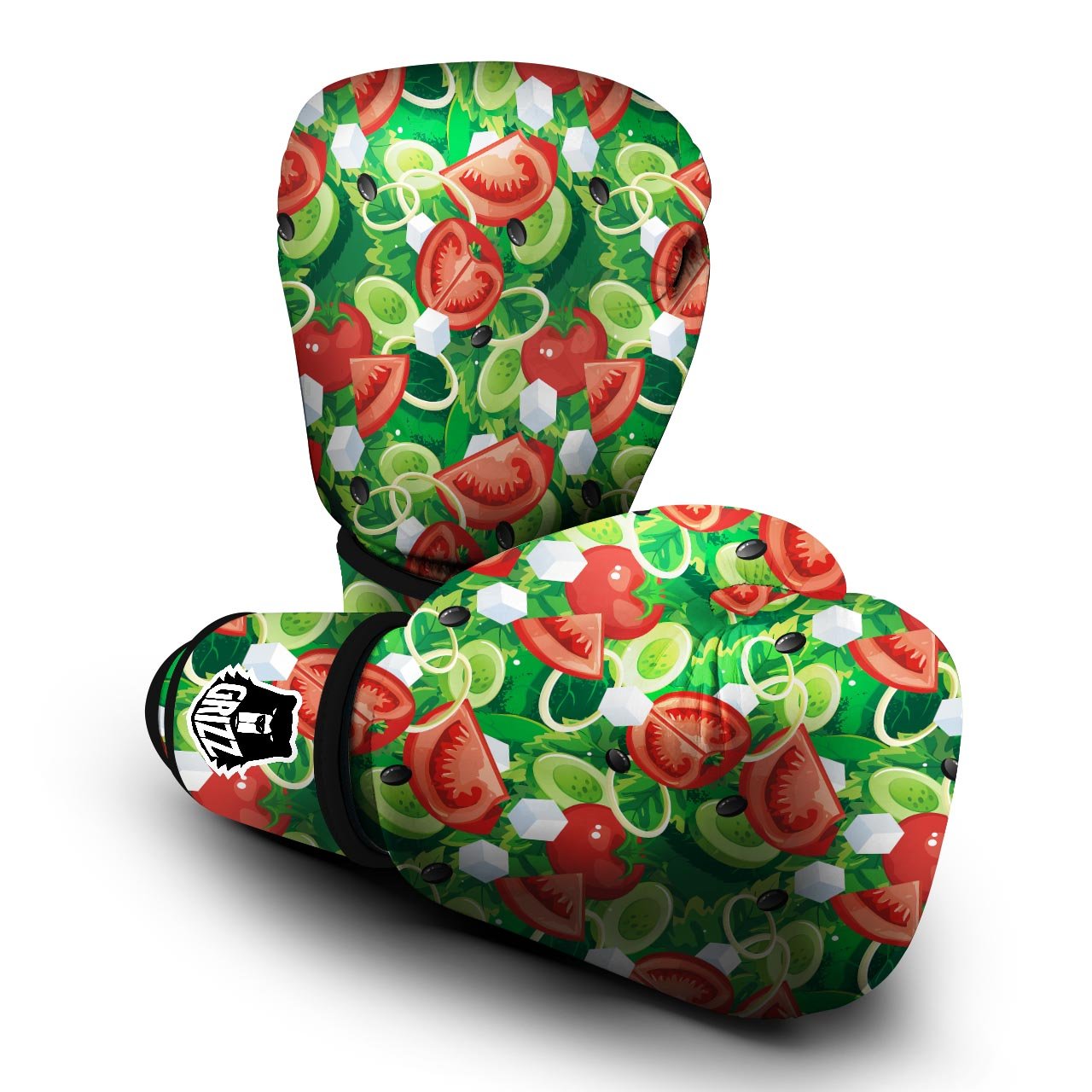Salad Vegetable Print Pattern Boxing Gloves-grizzshop