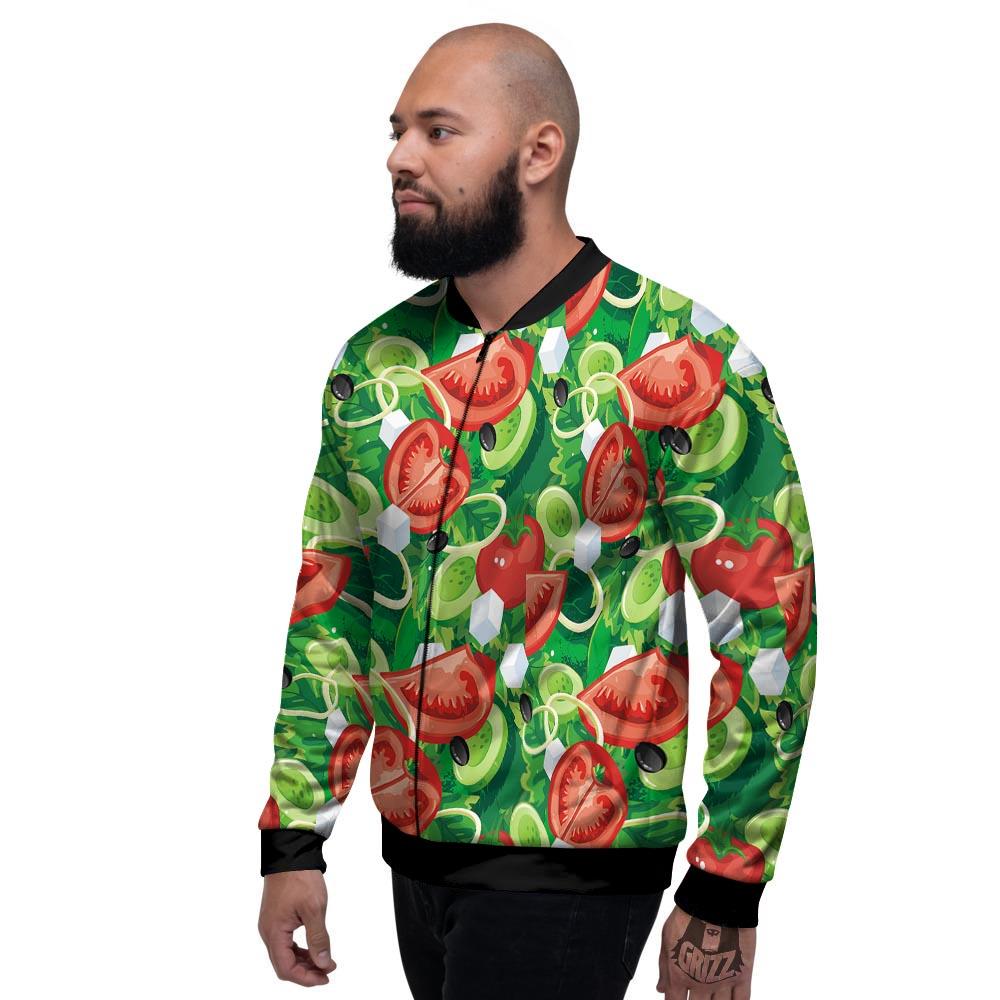 Salad Vegetable Print Pattern Men's Bomber Jacket-grizzshop