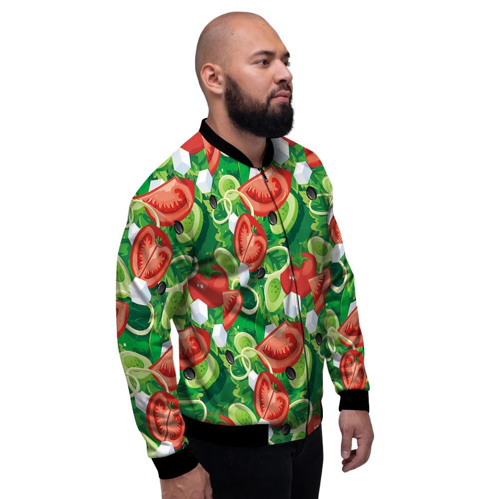 Salad Vegetable Print Pattern Men's Bomber Jacket-grizzshop