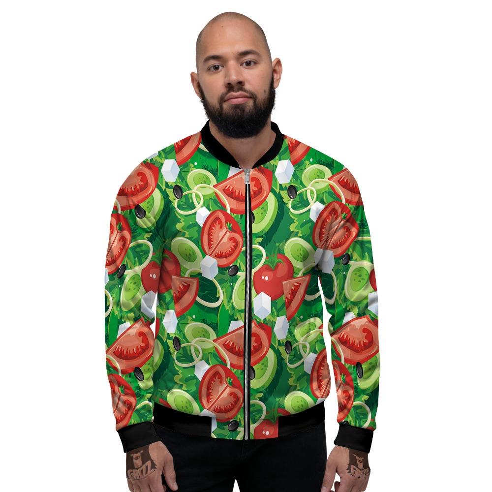 Salad Vegetable Print Pattern Men's Bomber Jacket-grizzshop