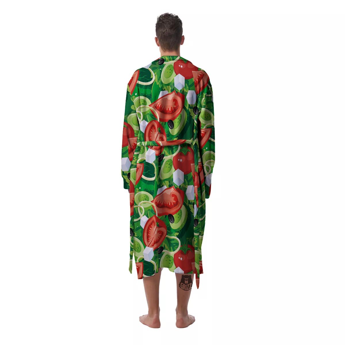 Salad Vegetable Print Pattern Men's Robe-grizzshop
