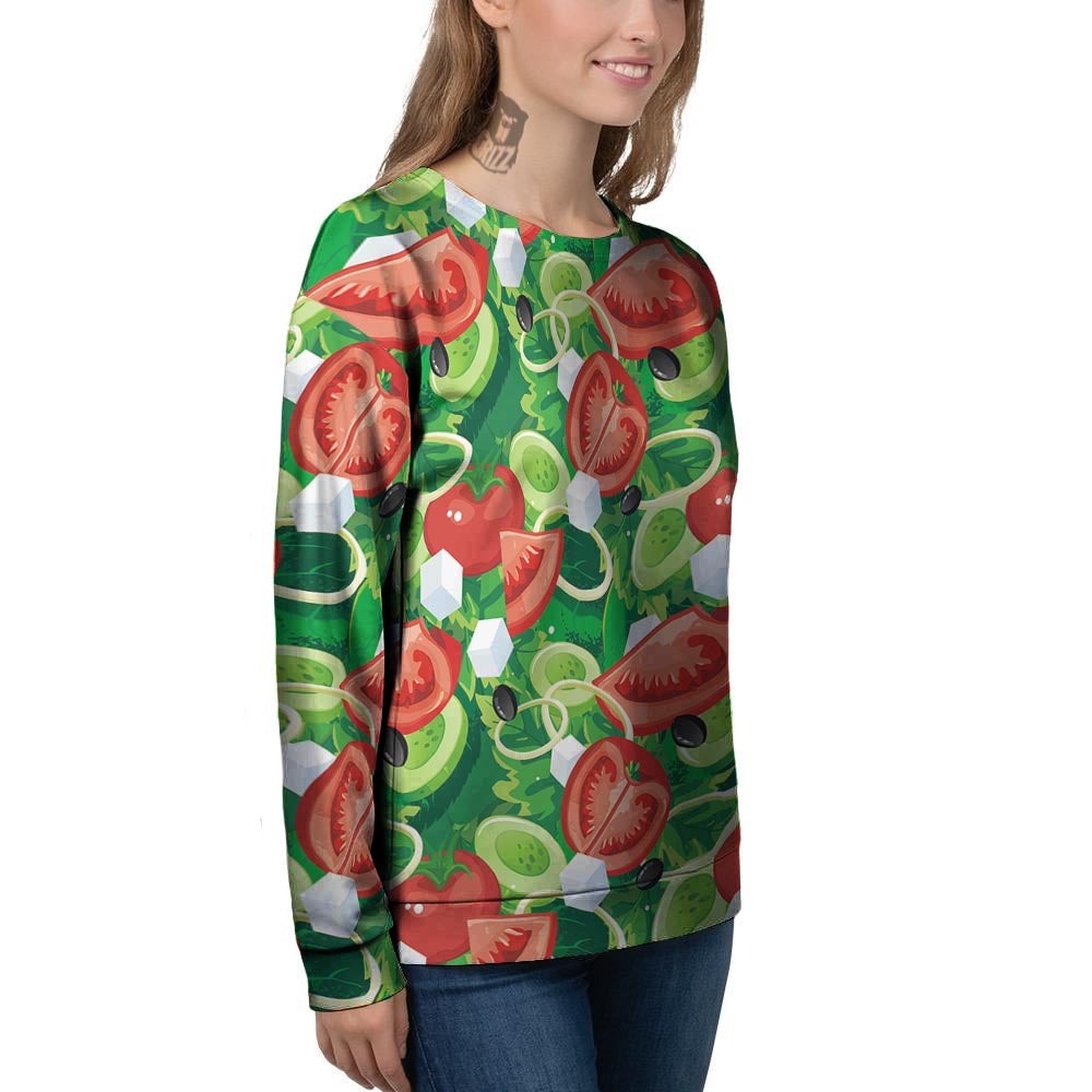 Salad Vegetable Print Pattern Women's Sweatshirt-grizzshop