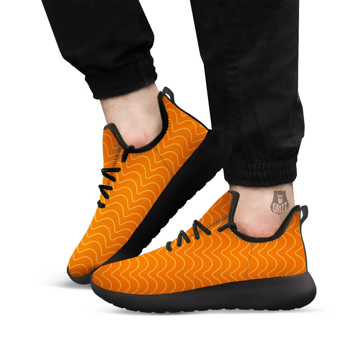Salmon Fillet Print Black Athletic Shoes-grizzshop