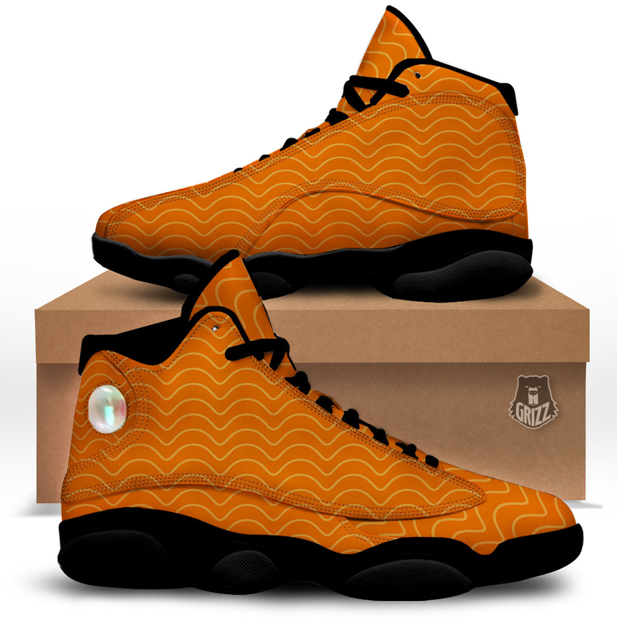 Salmon Fillet Print Black Basketball Shoes-grizzshop