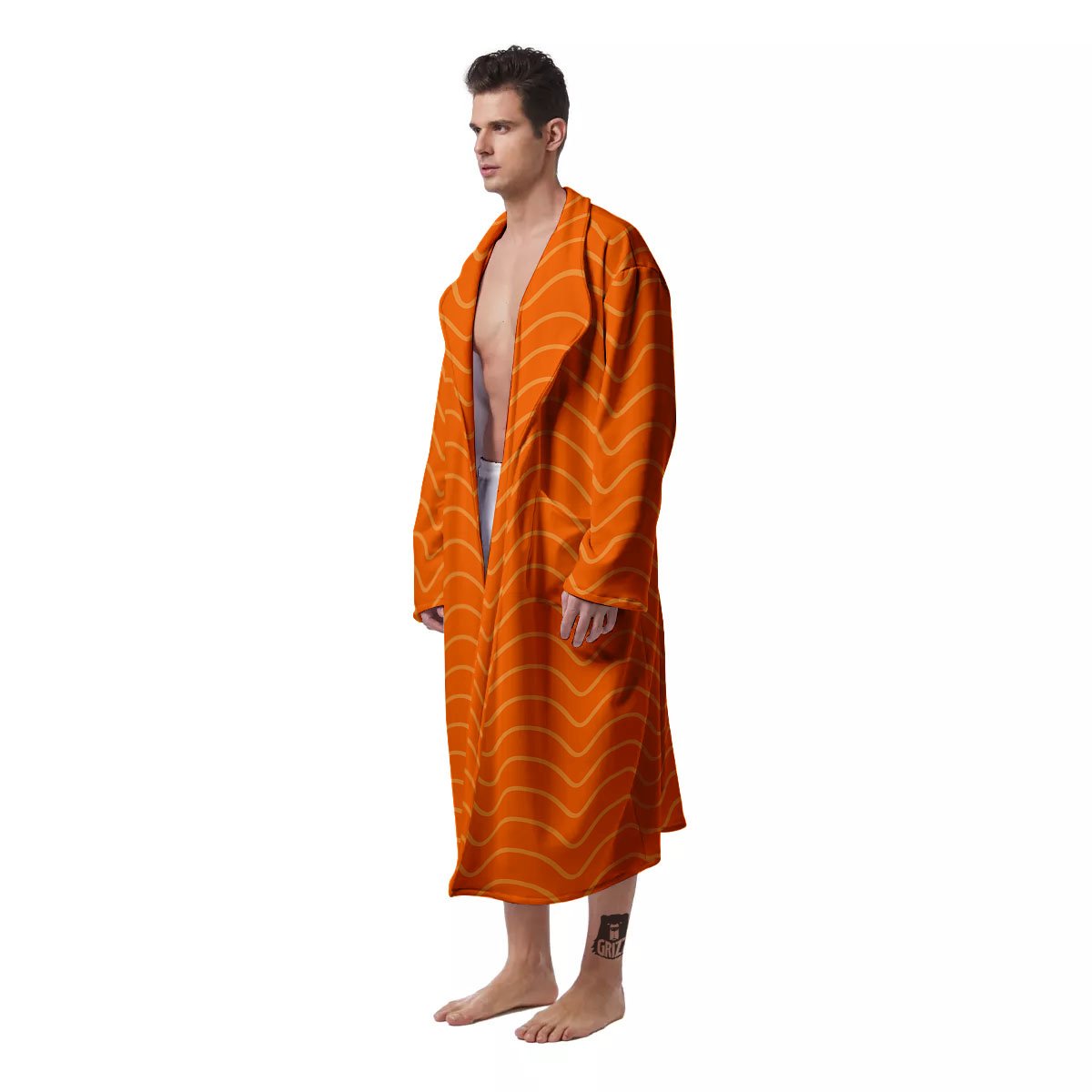 Salmon Fillet Print Men's Robe-grizzshop