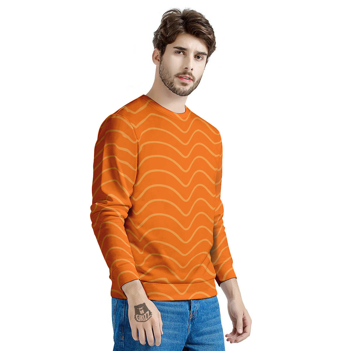 Salmon Fillet Print Men's Sweatshirt-grizzshop