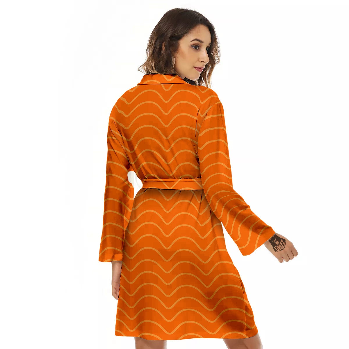 Salmon Fillet Print Women's Robe-grizzshop