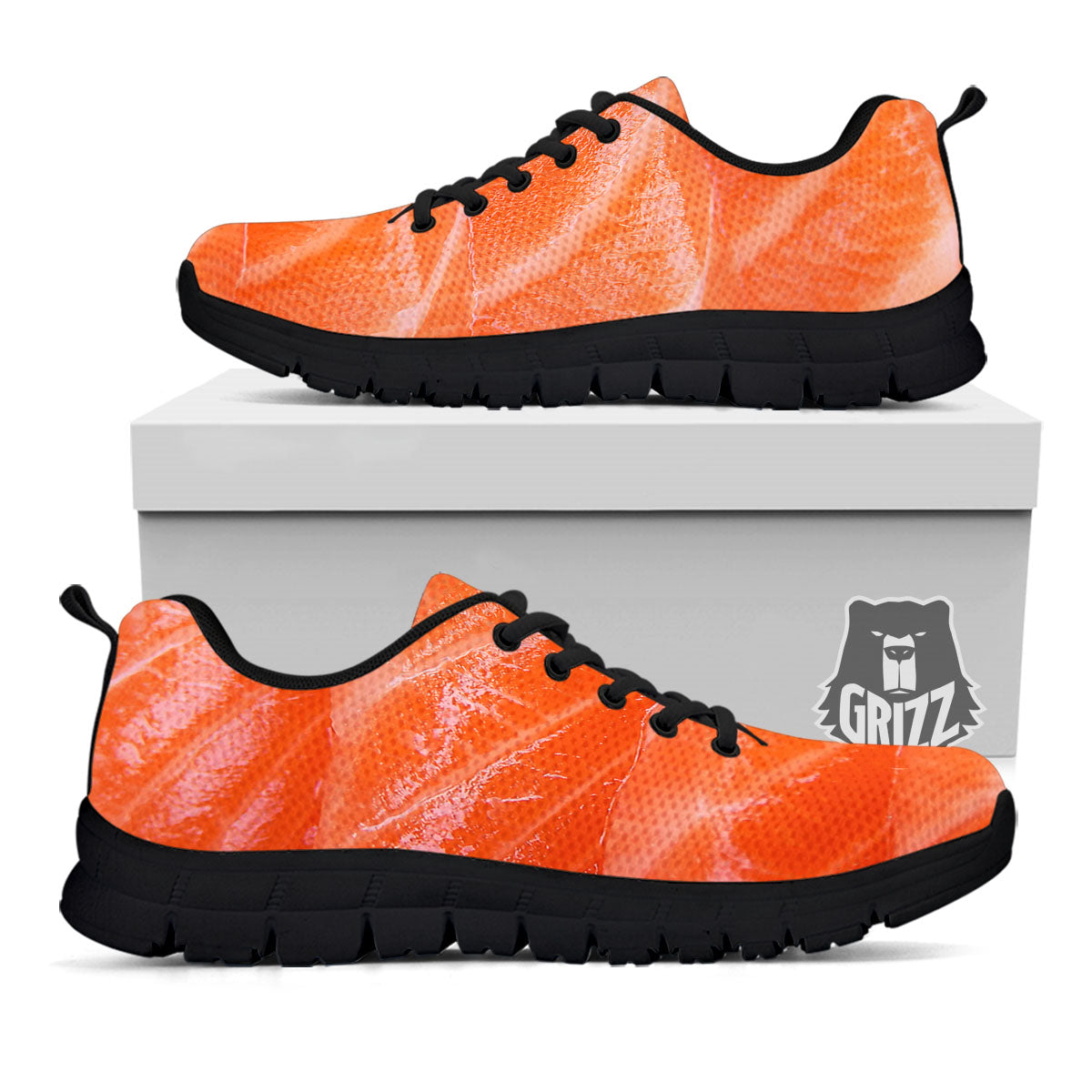 Salmon Print Black Sneaker-grizzshop