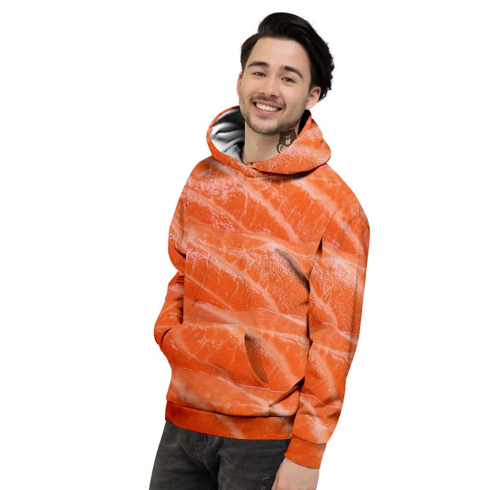 Salmon Print Men's Hoodie-grizzshop