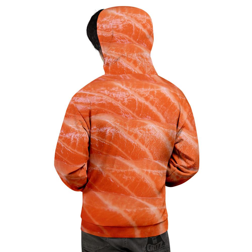 Salmon Print Men's Hoodie-grizzshop