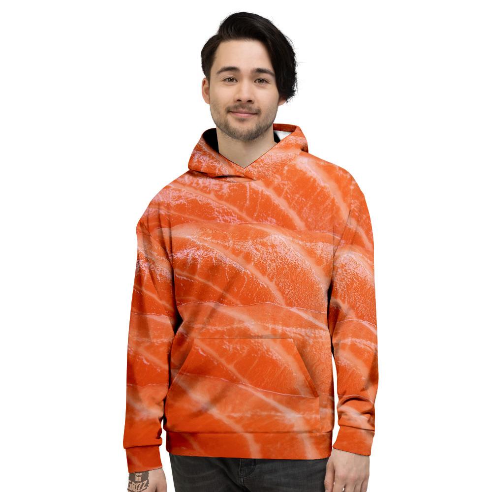 Salmon Print Men's Hoodie-grizzshop