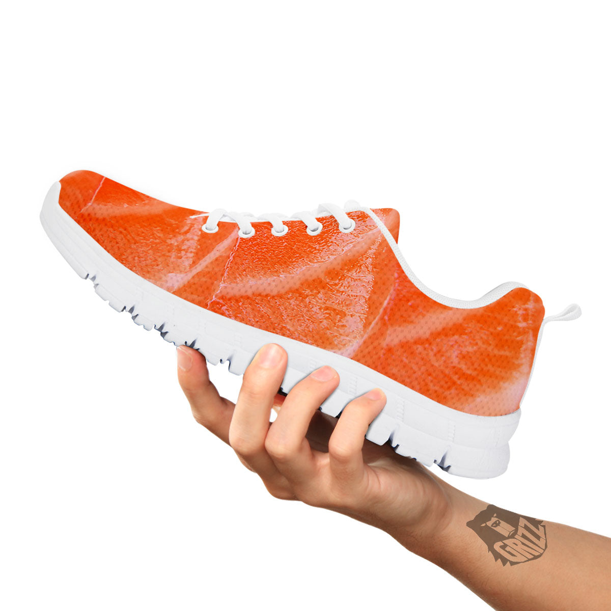 Salmon Print White Sneaker-grizzshop