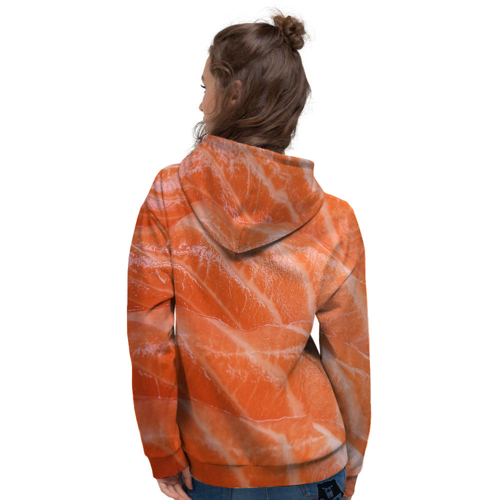 Salmon Print Women's Hoodie-grizzshop