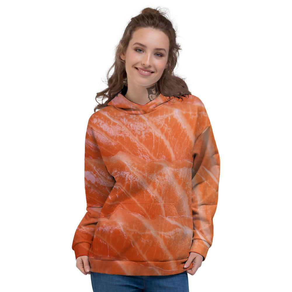 Salmon Print Women's Hoodie-grizzshop
