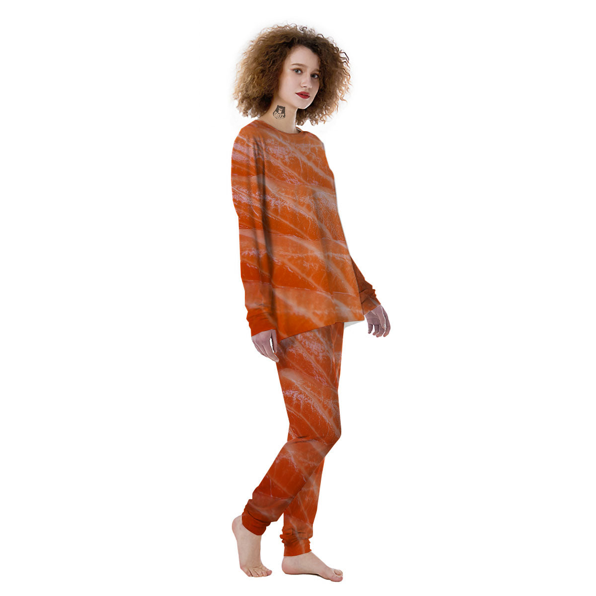 Salmon Print Women's Pajamas-grizzshop