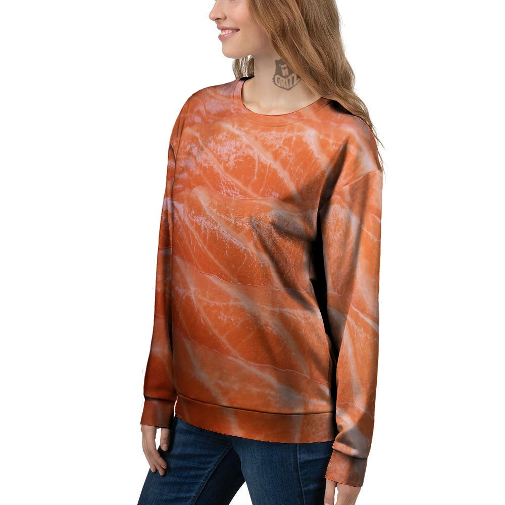 Salmon Print Women's Sweatshirt-grizzshop