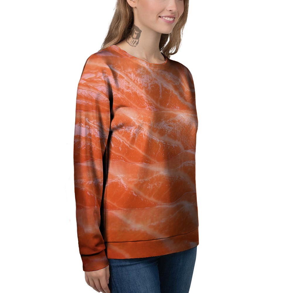 Salmon Print Women's Sweatshirt-grizzshop