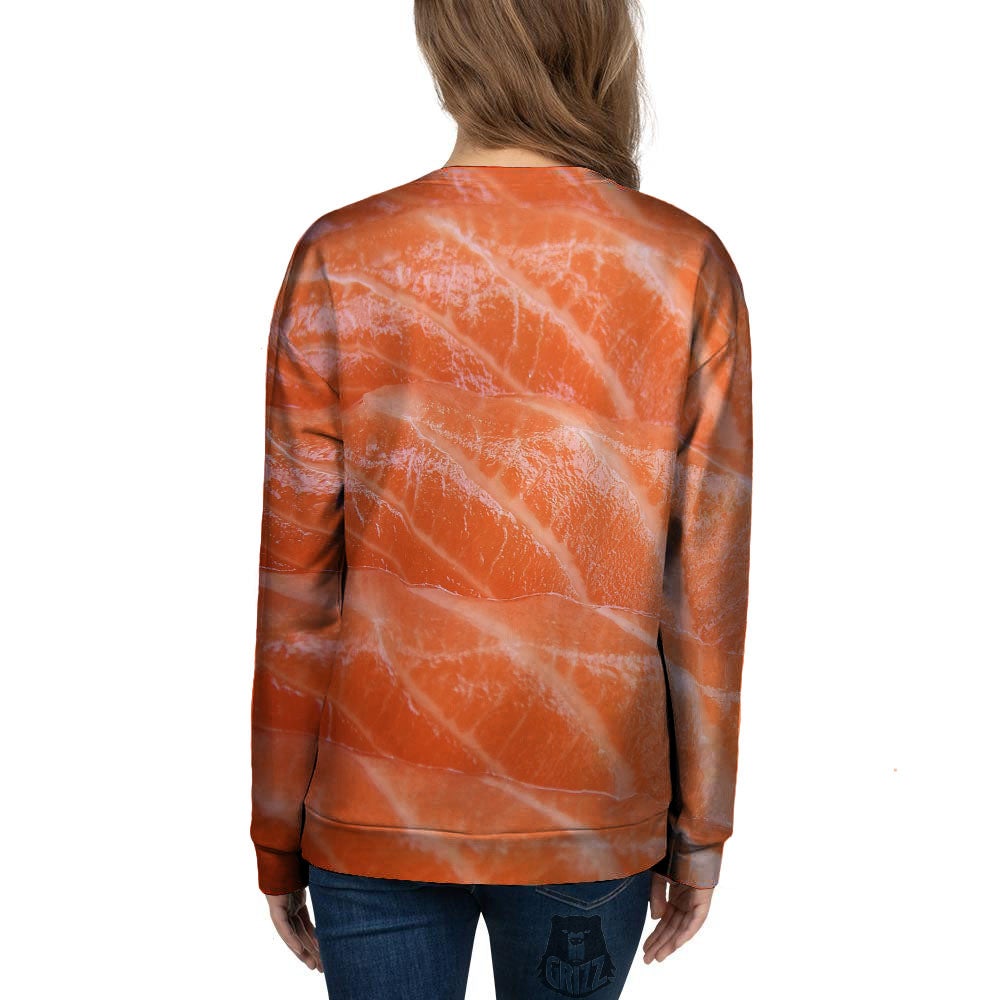 Salmon Print Women's Sweatshirt-grizzshop