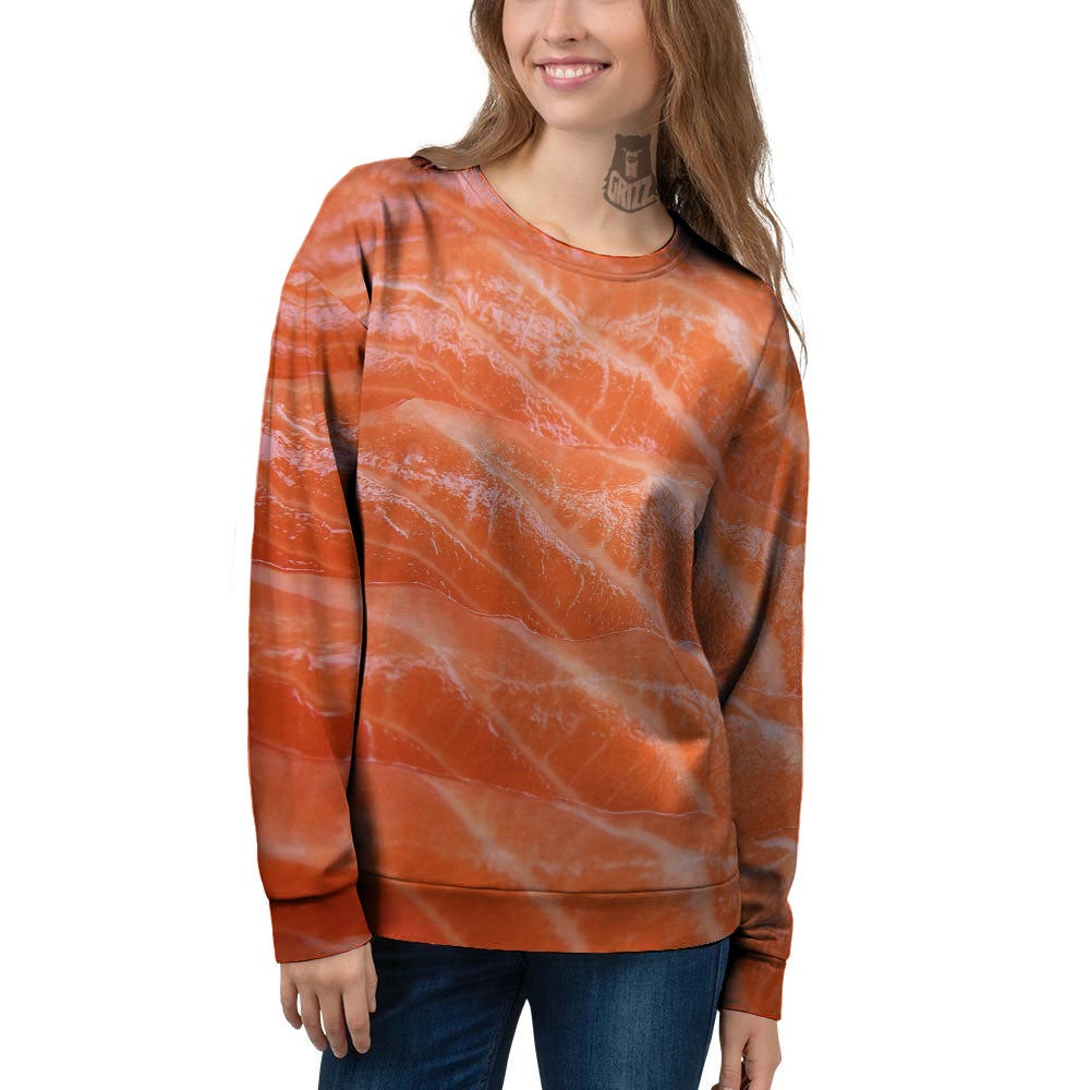 Salmon Print Women's Sweatshirt-grizzshop