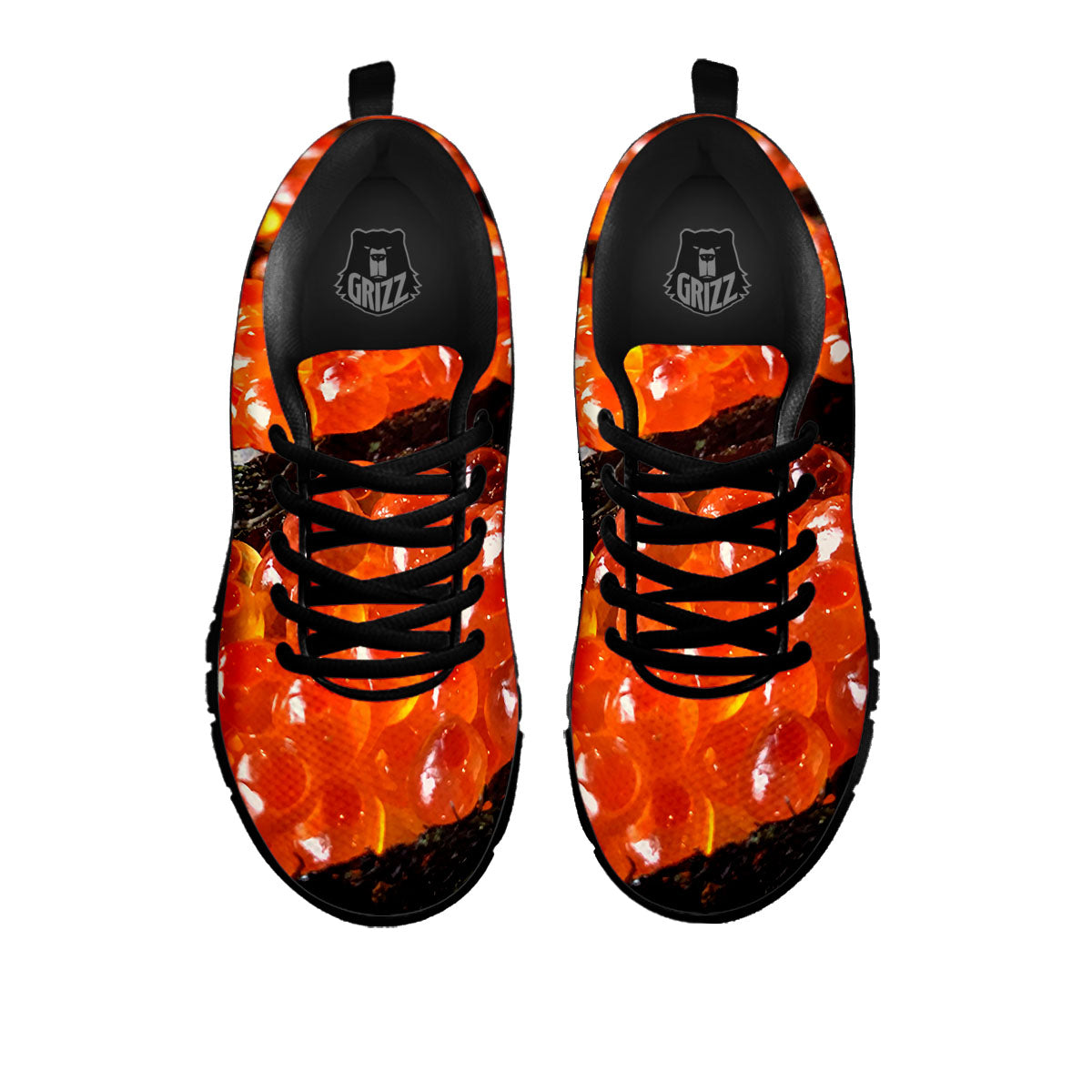 Salmon Roe Sushi Print Black Sneaker-grizzshop