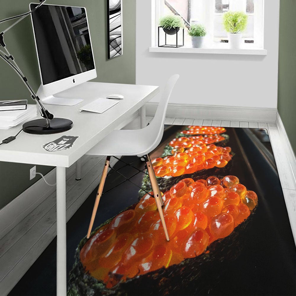 Salmon Roe Sushi Print Floor Mat-grizzshop