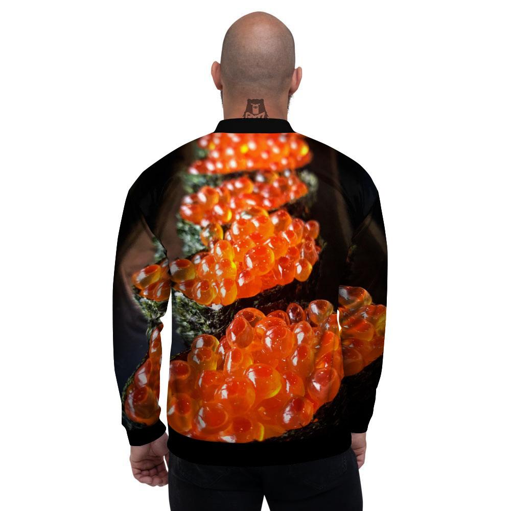Salmon Roe Sushi Print Men's Bomber Jacket-grizzshop