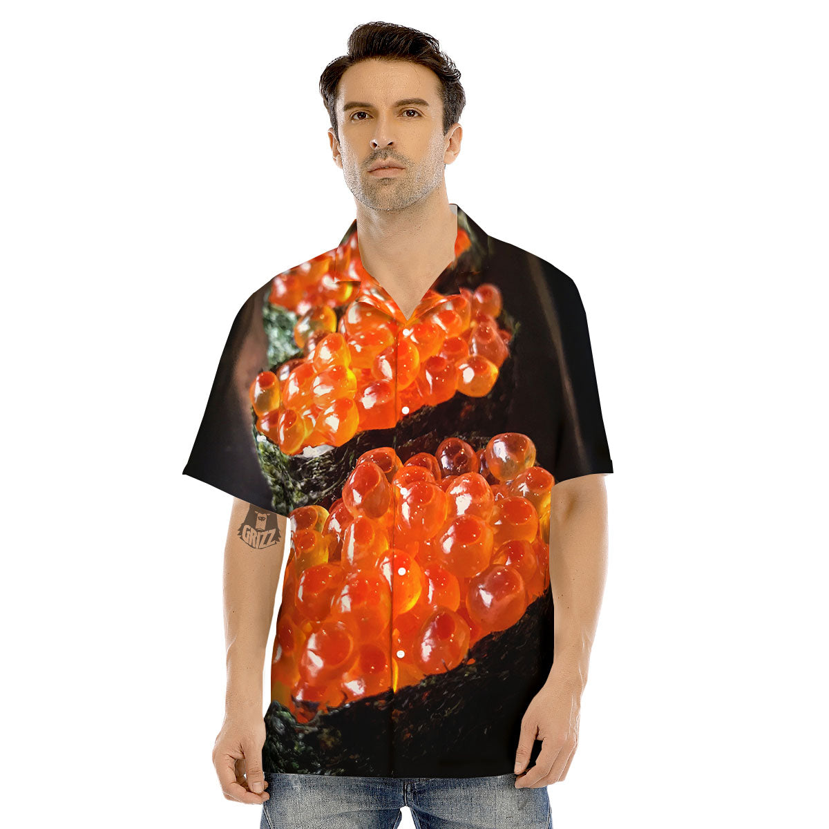 Salmon Roe Sushi Print Men's Hawaiian Shirt-grizzshop