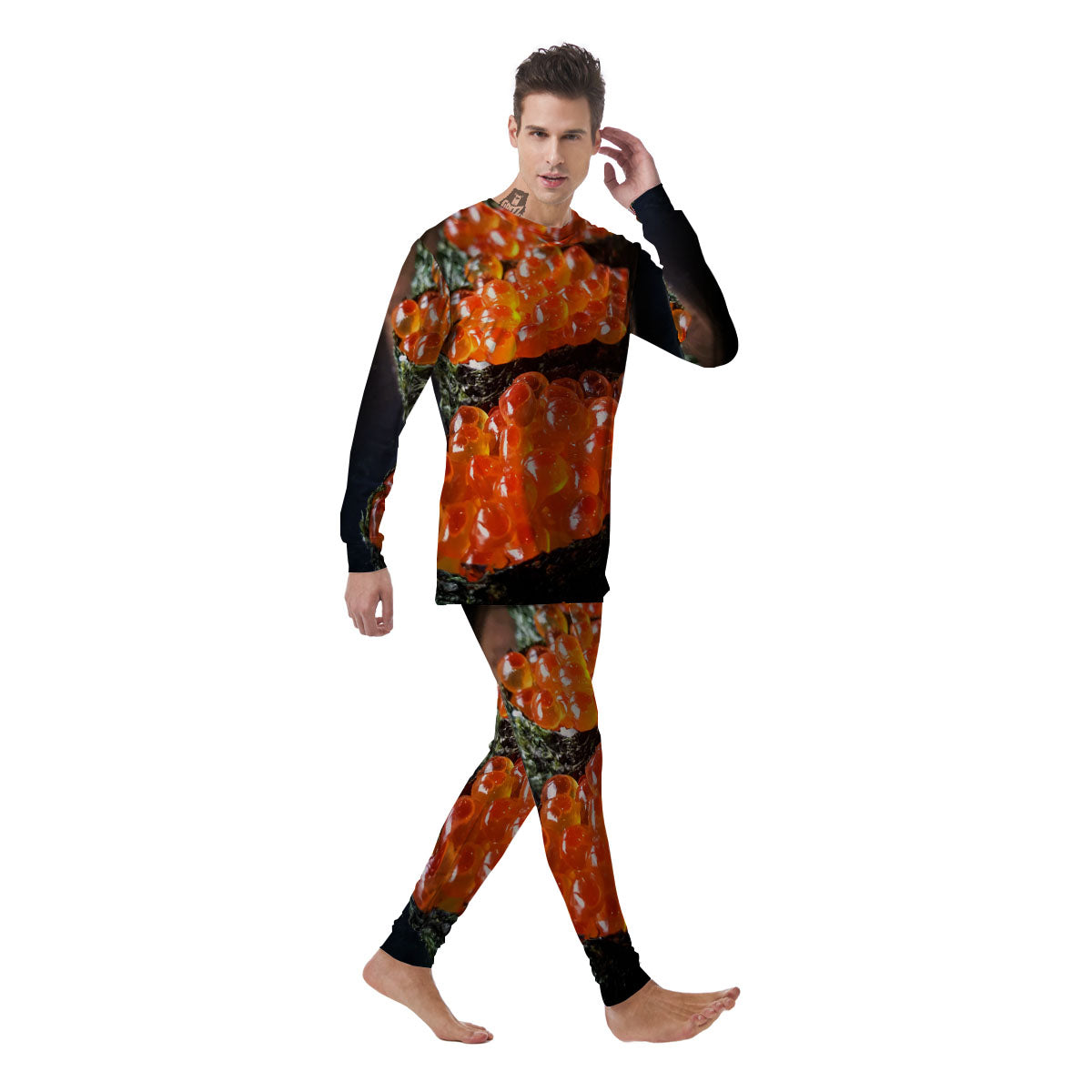 Salmon Roe Sushi Print Men's Pajamas-grizzshop