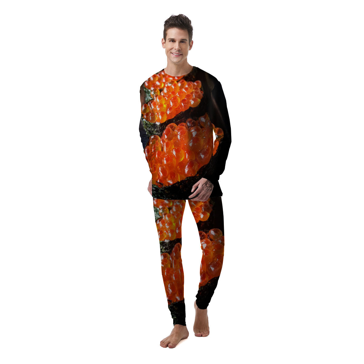 Salmon Roe Sushi Print Men's Pajamas-grizzshop