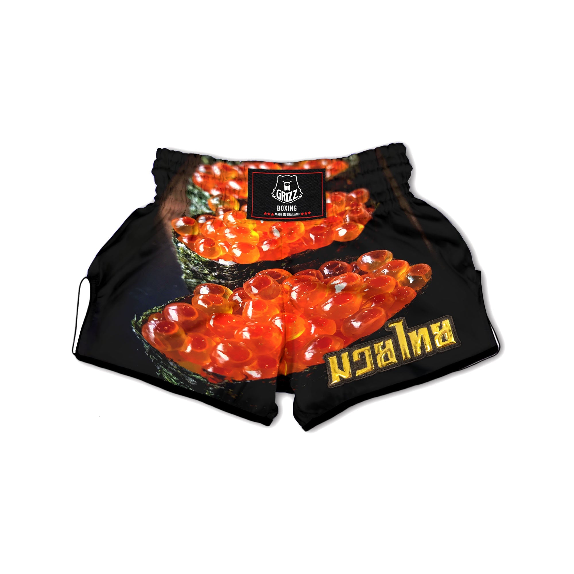 Salmon Roe Sushi Print Muay Thai Boxing Shorts-grizzshop