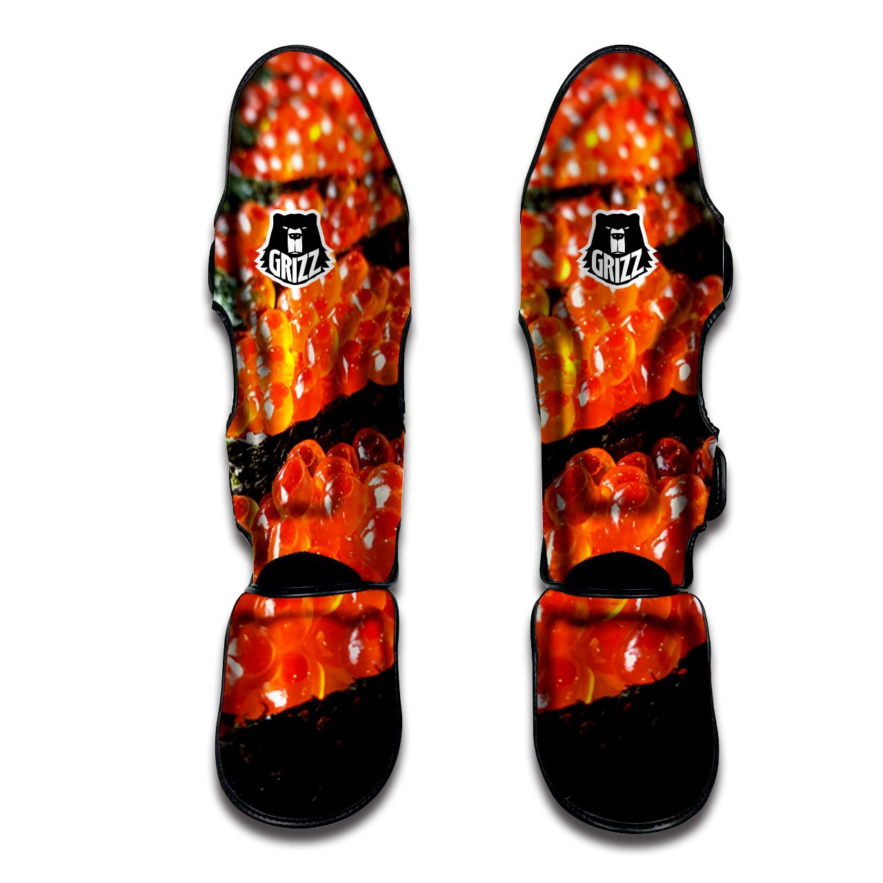 Salmon Roe Sushi Print Muay Thai Shin Guards-grizzshop