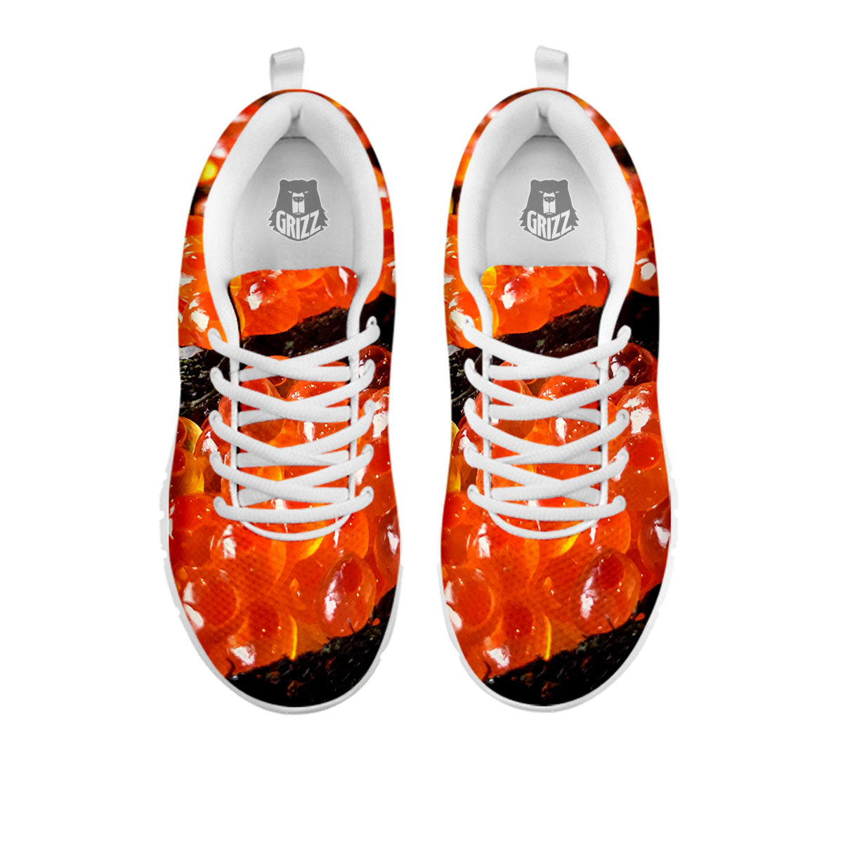 Salmon Roe Sushi Print White Sneaker-grizzshop