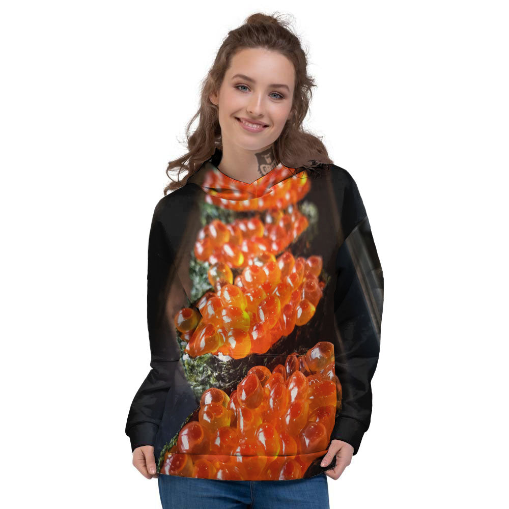 Salmon Roe Sushi Print Women's Hoodie-grizzshop