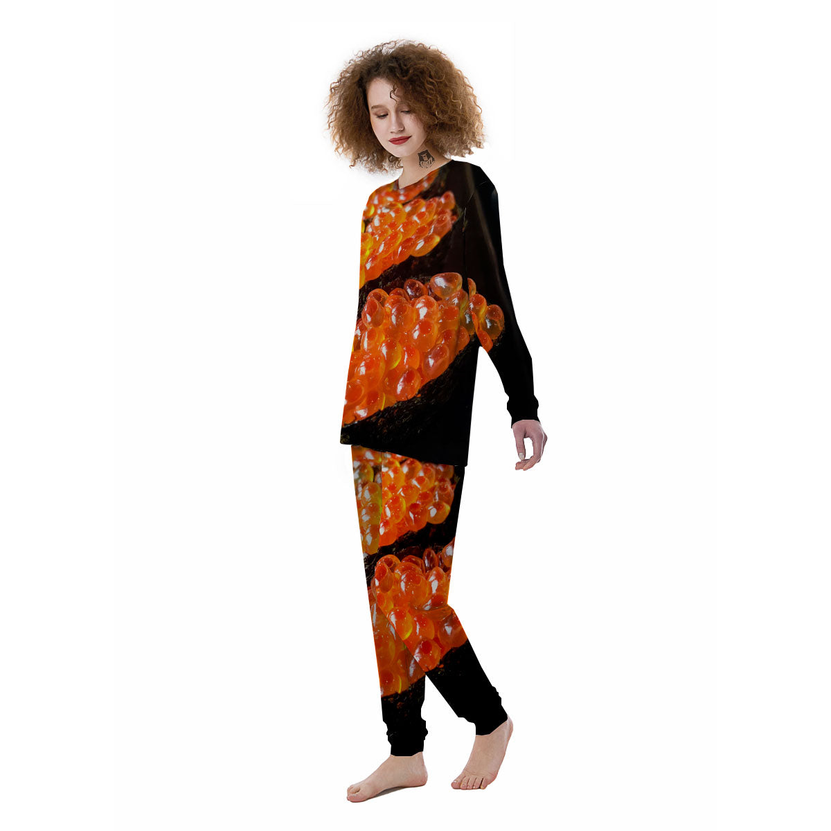 Salmon Roe Sushi Print Women's Pajamas-grizzshop