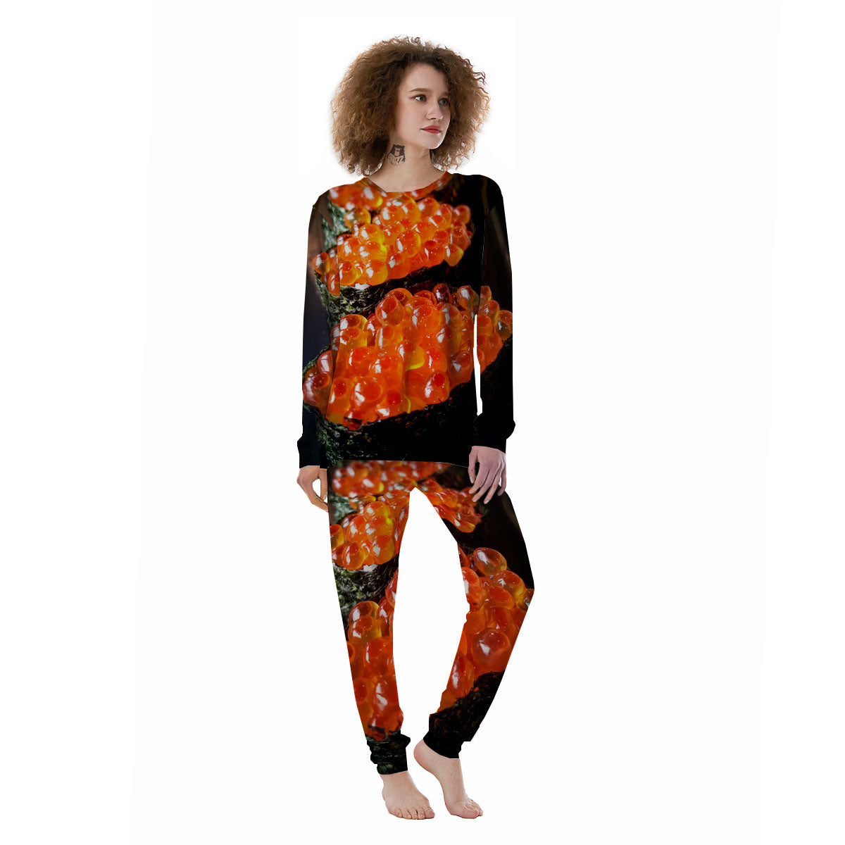 Salmon Roe Sushi Print Women's Pajamas-grizzshop